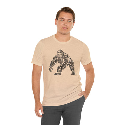 Gorilla Word Art Adult Unisex Short Sleeve Tee by Zoo Guide™
