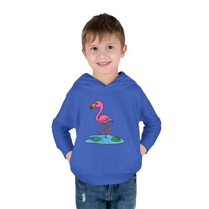Flamingo Kawaii Style Toddler Pullover Fleece Hoodie by Zoo Guide™