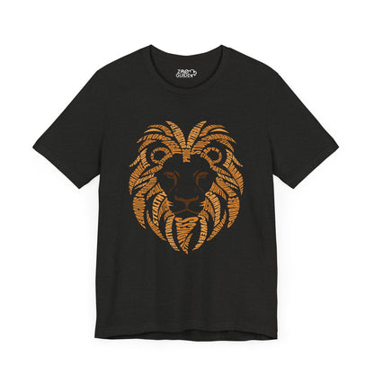 Lion Head Word Art Adult Unisex Short Sleeve Tee