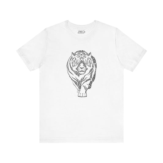 Tiger Word Art Adult Unisex Short Sleeve Tee