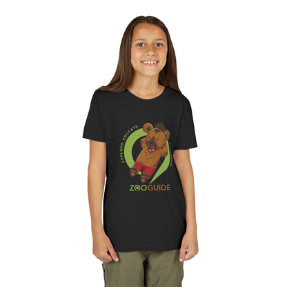 Laughing Spotted Hyena with Bone in Zoo Guide™ Waypoint Icon Youth Tee Shirt by Zoo Guide™