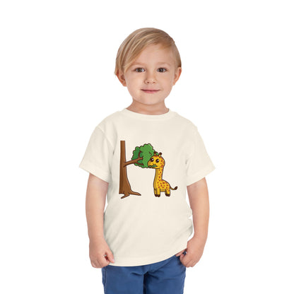 Giraffe Snackin' Kawaii Style Toddler Tee Shirt by Zoo Guide™