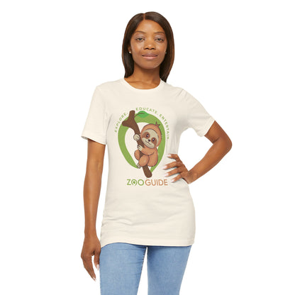 Sloth 'Hang in there' Adult Unisex Tee Shirt by Zoo Guide™