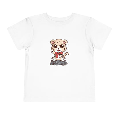 Snow Leopard Kawaii Style Toddler Tee Shirt by Zoo Guide™