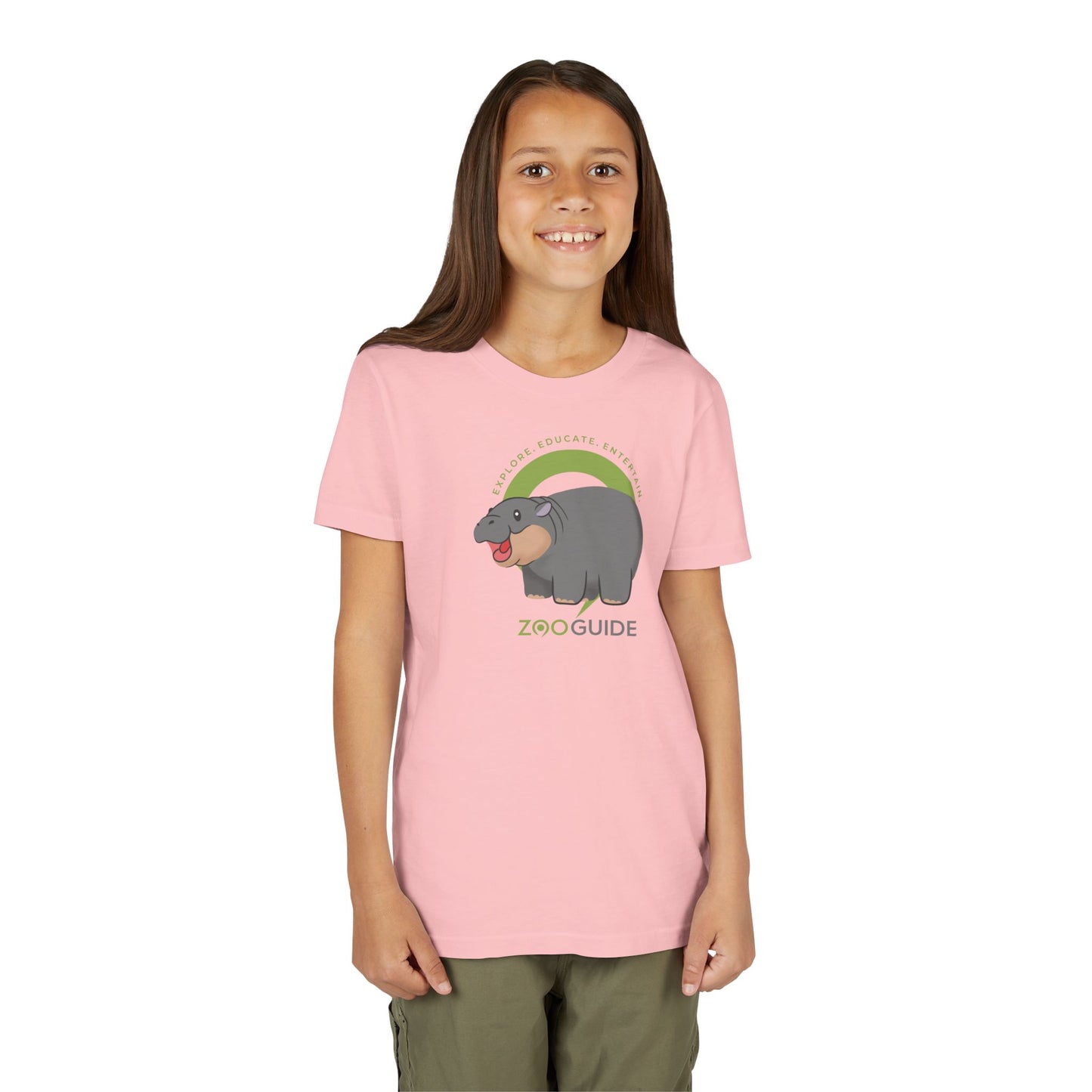 Pygmy Hippo Open Mouth in Zoo Guide™ Waypoint Icon Youth Tee Shirt by Zoo Guide™