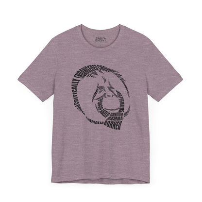Orangutan Head Word Art Adult Unisex Short Sleeve Tee