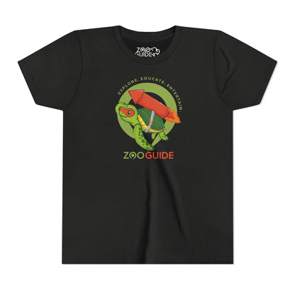 Sea Turtle on Rocket in Zoo Guide™ Waypoint Icon Youth Tee Shirt by Zoo Guide™