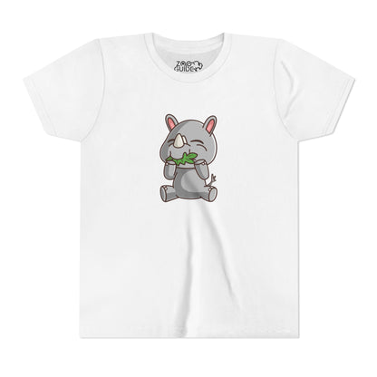 Rhino Snackin' Kawaii Style Youth Tee Shirt by Zoo Guide™