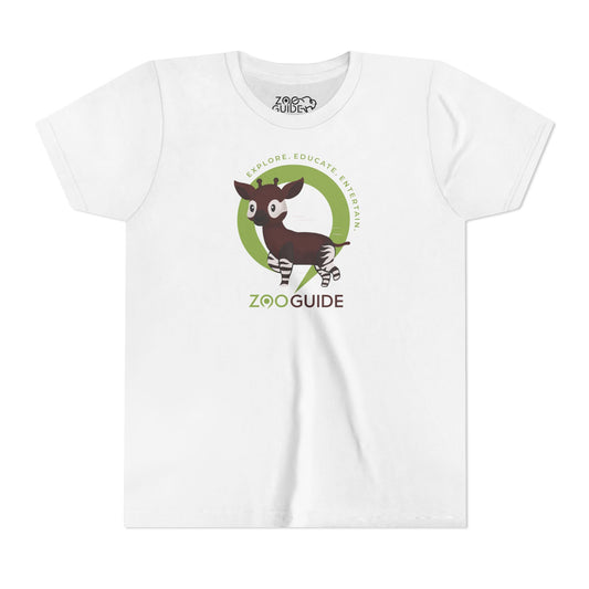 Okapi Prancing in Zoo Guide™ Waypoint Icon Youth Tee Shirt by Zoo Guide™