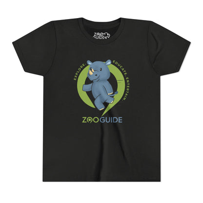 Rhino Running in Zoo Guide™ Waypoint Icon Youth Tee Shirt by Zoo Guide™