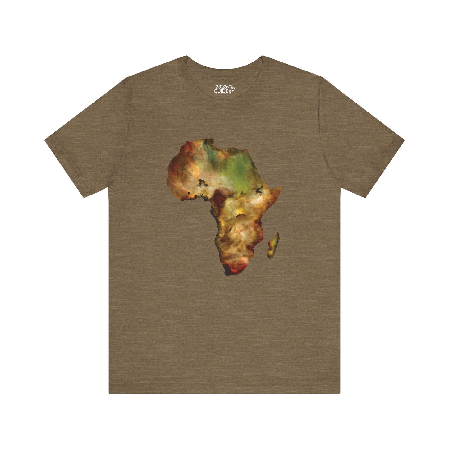 Africa Map Adult Unisex Tee Shirt by Zoo Guide™