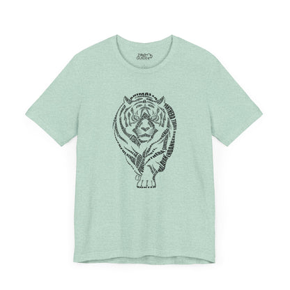 Tiger Word Art Adult Unisex Short Sleeve Tee
