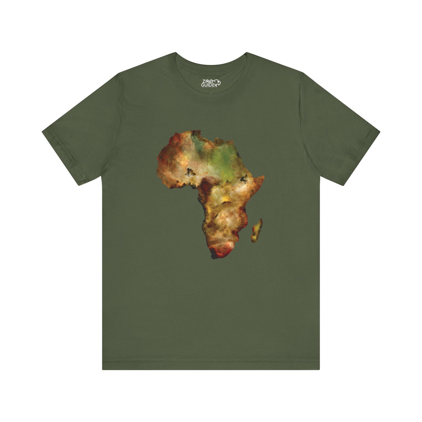 Africa Map Adult Unisex Tee Shirt by Zoo Guide™