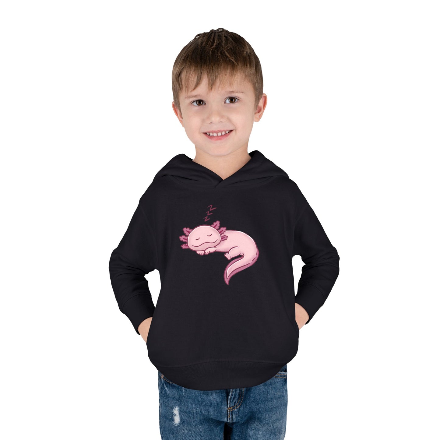 Axolotl Sleeping Toddler Pullover Fleece Hoodie by Zoo Guide™