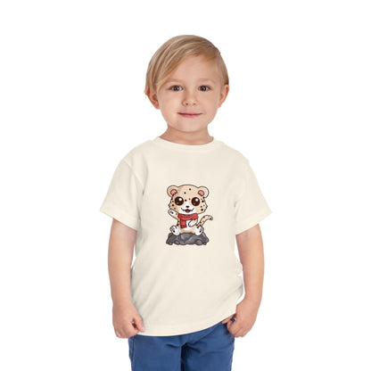 Snow Leopard Kawaii Style Toddler Tee Shirt by Zoo Guide™