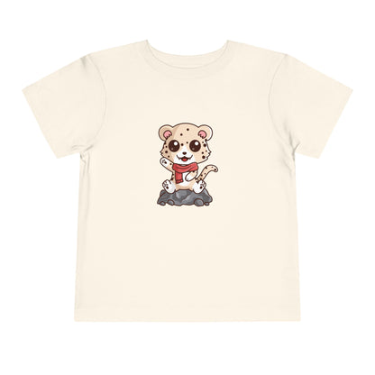 Snow Leopard Kawaii Style Toddler Tee Shirt by Zoo Guide™