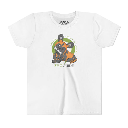 African Painted Dog with Bone in Zoo Guide™ Waypoint Icon Youth Tee Shirt by Zoo Guide™