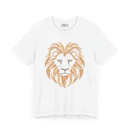 Lion Head Word Art Adult Unisex Short Sleeve Tee