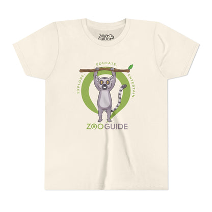 Ring-tailed Lemur "Hang in There" in Zoo Guide™ Waypoint Icon Youth Tee Shirt by Zoo Guide™