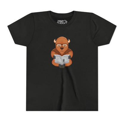 American Bison Reading Youth Tee Shirt by Zoo Guide™