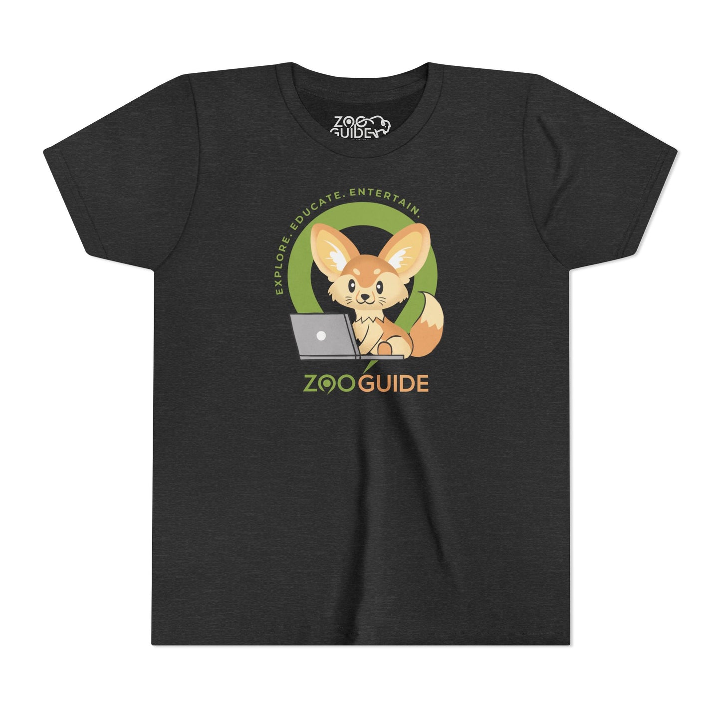 Fennec Fox on Laptop in Zoo Guide™ Waypoint Icon Youth Tee Shirt by Zoo Guide™