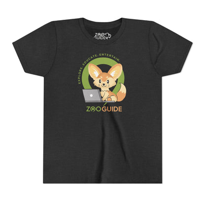 Fennec Fox on Laptop in Zoo Guide™ Waypoint Icon Youth Tee Shirt by Zoo Guide™