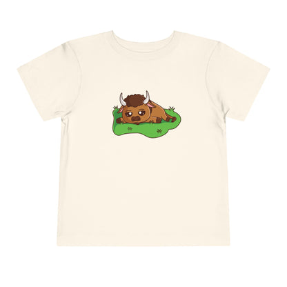 Bison Resting Kawaii Style Toddler Tee Shirt by Zoo Guide™