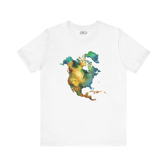 North America Map Adult Unisex Tee Shirt by Zoo Guide™