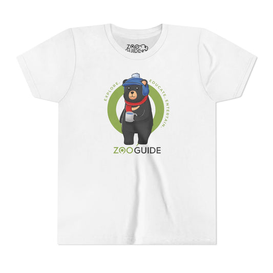 American Black Bear Winter Wear in Zoo Guide™ Waypoint Icon Youth Tee Shirt by Zoo Guide™