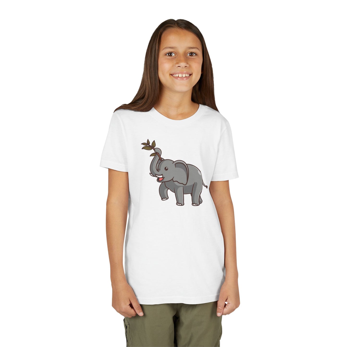 African Elephant Kawaii Style Youth Tee Shirt by Zoo Guide™