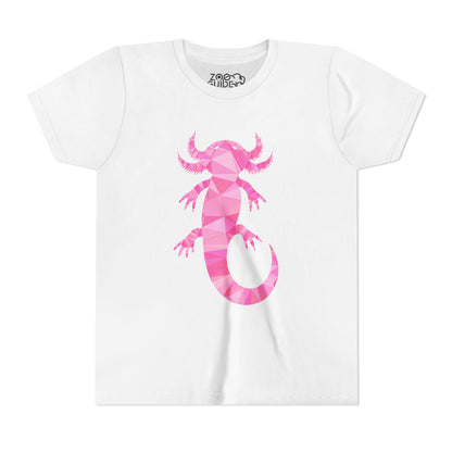 Axolotl Geometric Design Youth Tee Shirt by Zoo Guide™
