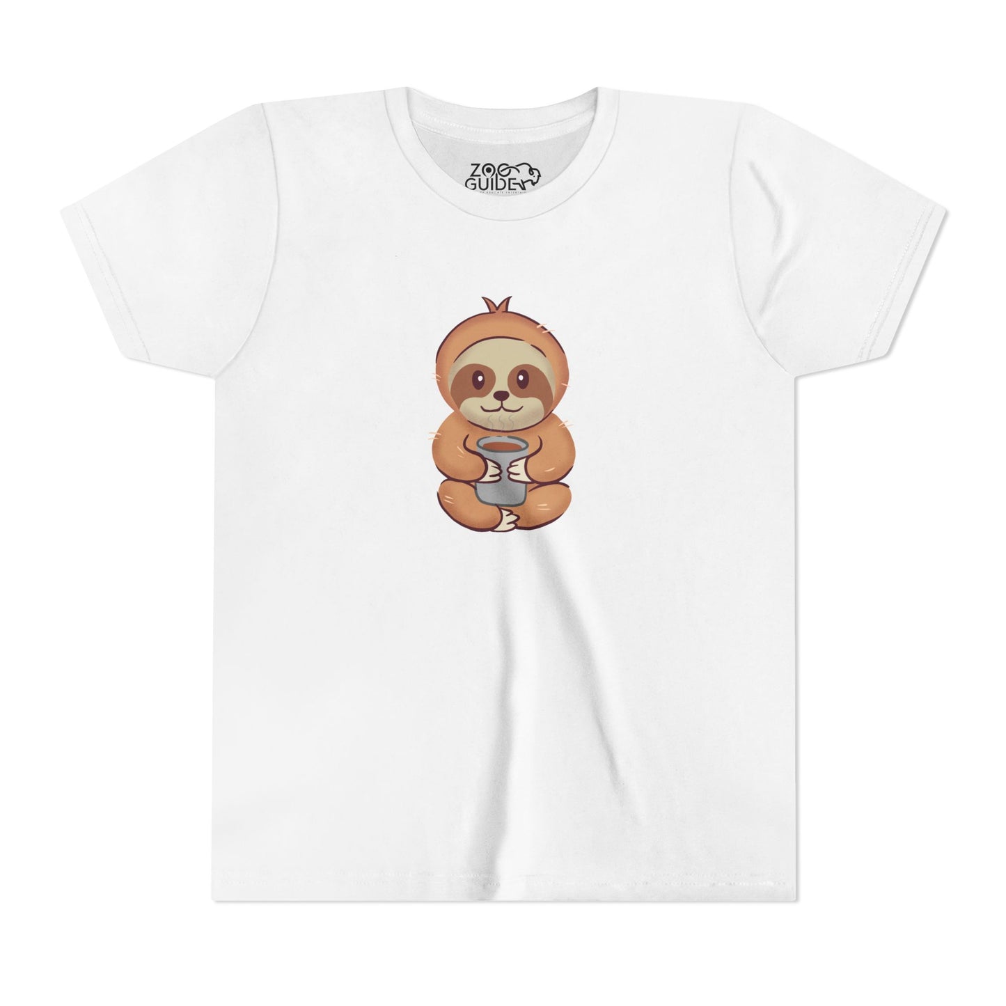 Sloth Drinking from Cup Youth Tee Shirt by Zoo Guide™