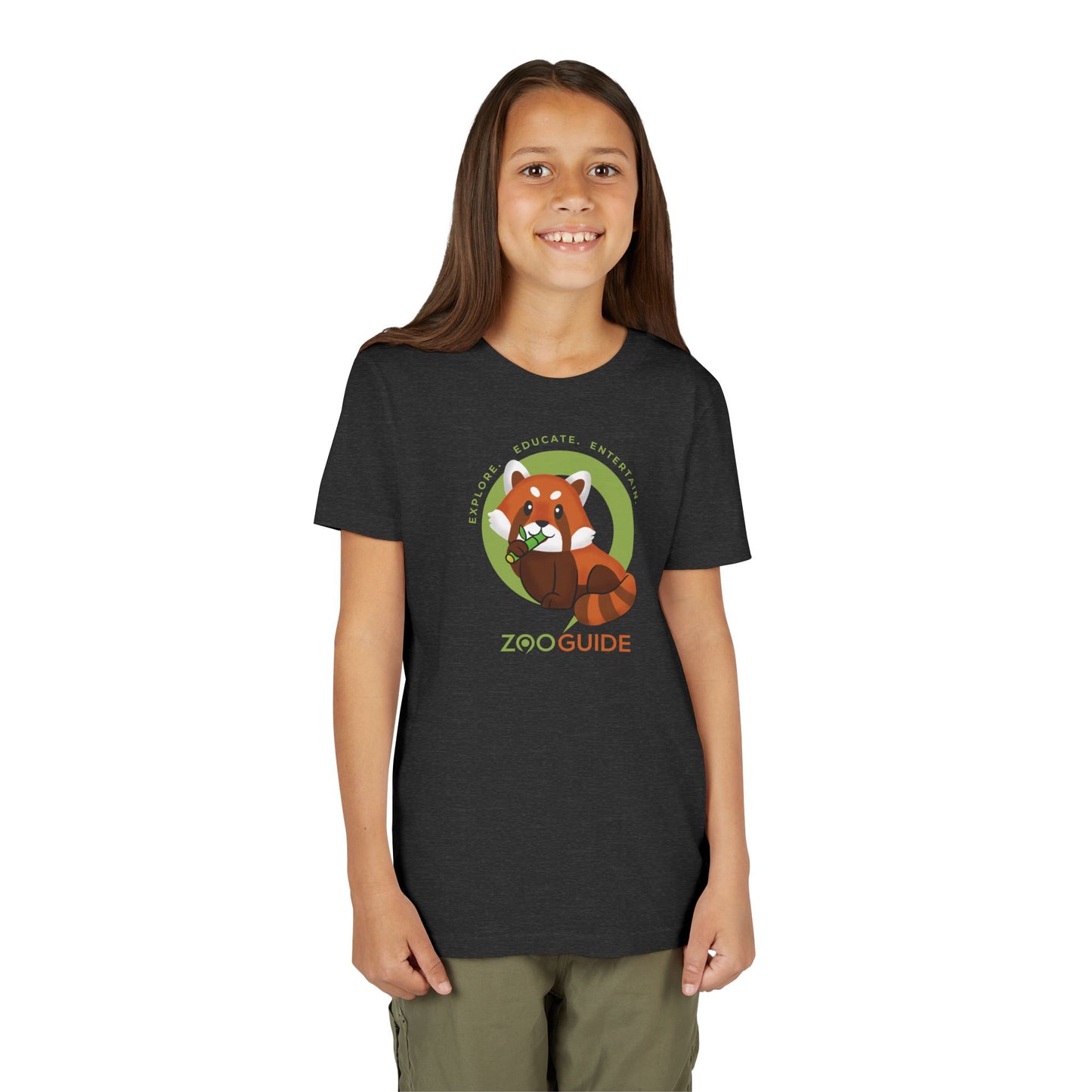 Red Panda Eating Bamboo in Zoo Guide™ Waypoint Icon Youth Tee Shirt by Zoo Guide™