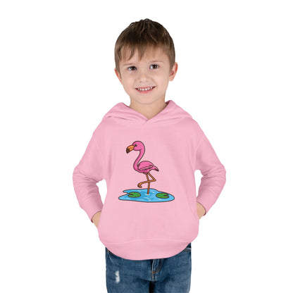 Flamingo Kawaii Style Toddler Pullover Fleece Hoodie by Zoo Guide™