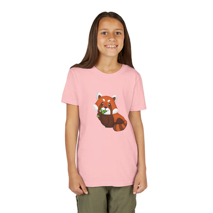Red Panda Eating Bamboo Youth Tee Shirt by Zoo Guide™