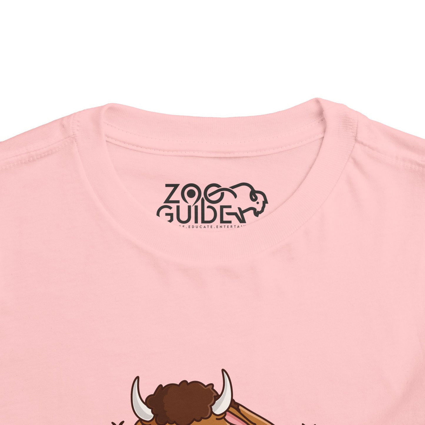 Bison Resting Kawaii Style Toddler Tee Shirt by Zoo Guide™