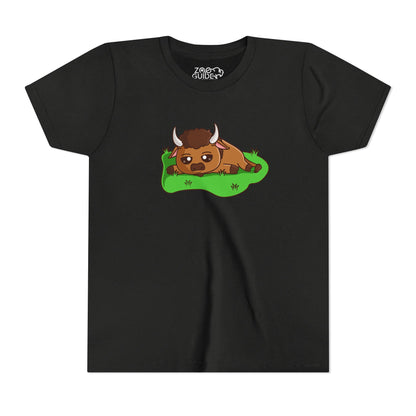 Bison Resting Kawaii Style Youth Tee Shirt by Zoo Guide™