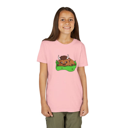 Bison Resting Kawaii Style Youth Tee Shirt by Zoo Guide™