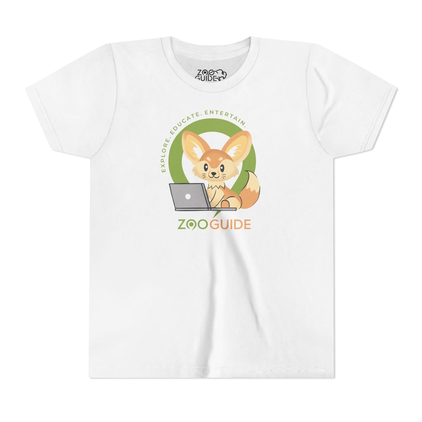 Fennec Fox on Laptop in Zoo Guide™ Waypoint Icon Youth Tee Shirt by Zoo Guide™