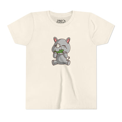 Rhino Snackin' Kawaii Style Youth Tee Shirt by Zoo Guide™