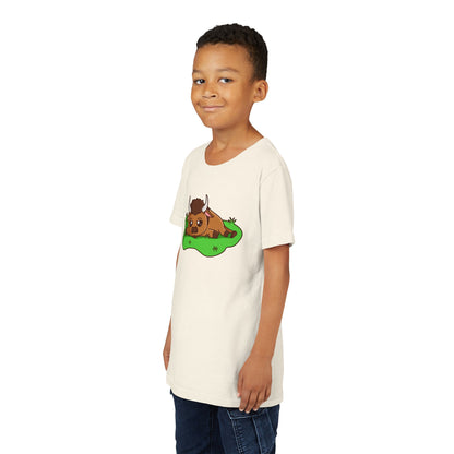 Bison Resting Kawaii Style Youth Tee Shirt by Zoo Guide™