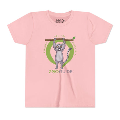 Ring-tailed Lemur "Hang in There" in Zoo Guide™ Waypoint Icon Youth Tee Shirt by Zoo Guide™