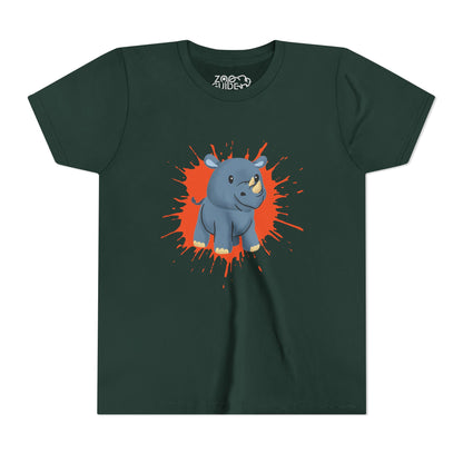 Rhino Color Splash Youth Tee Shirt by Zoo Guide™