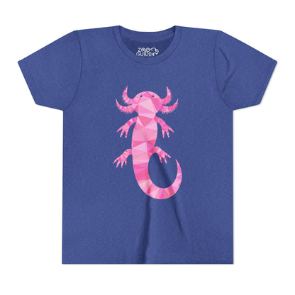 Axolotl Geometric Design Youth Tee Shirt by Zoo Guide™