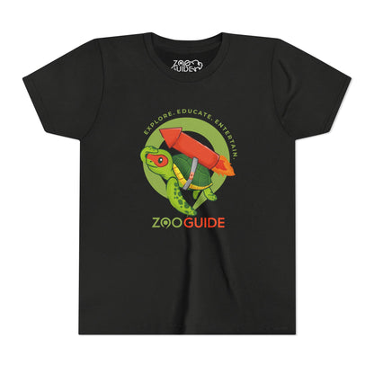Sea Turtle on Rocket in Zoo Guide™ Waypoint Icon Youth Tee Shirt by Zoo Guide™