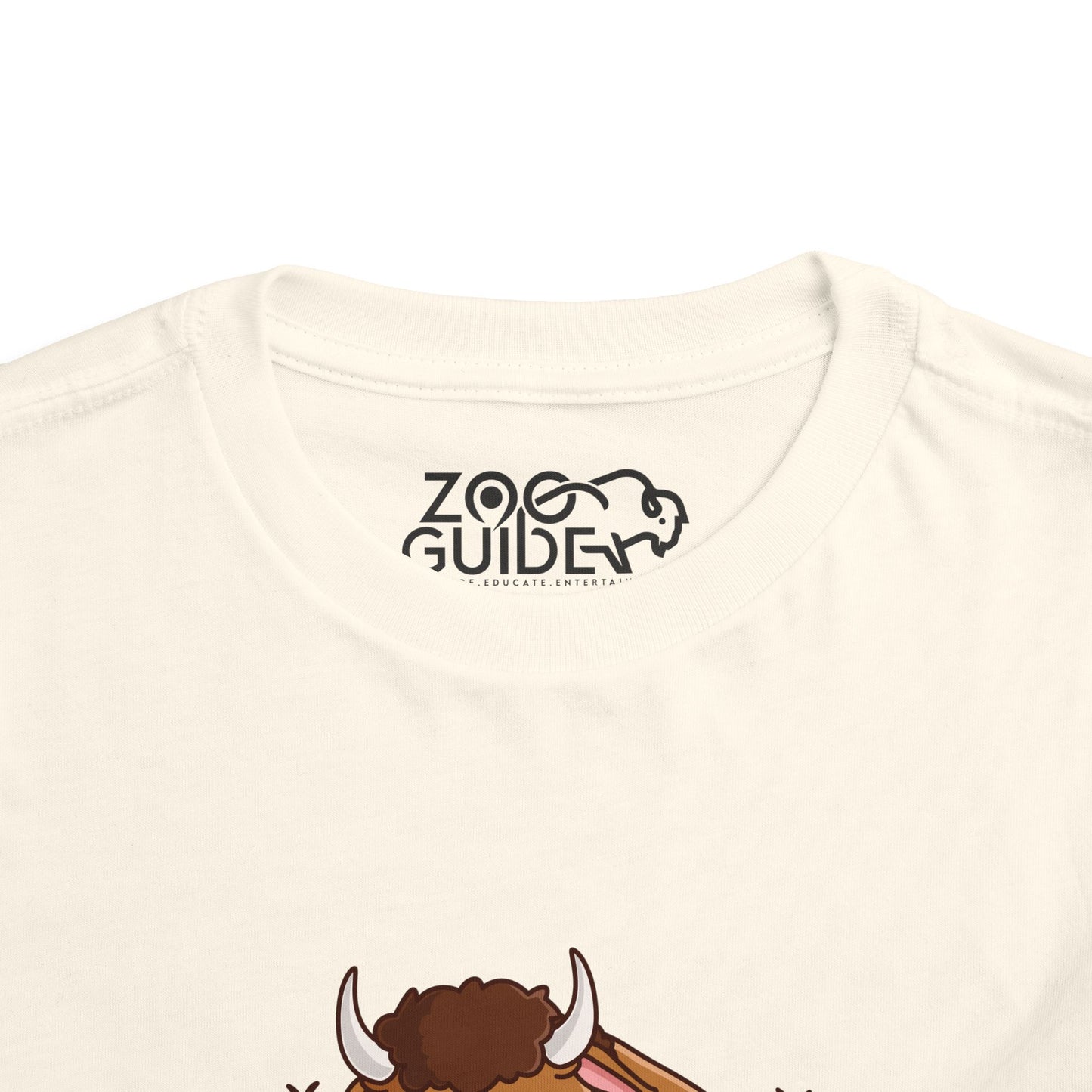 Bison Resting Kawaii Style Toddler Tee Shirt by Zoo Guide™