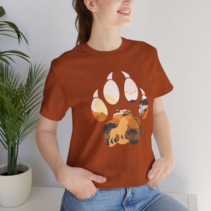 African Lion Print Adult Unisex Tee Shirt by Zoo Guide™