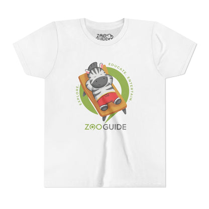 Zebra Sunbathing in Zoo Guide™ Waypoint Icon Youth Tee Shirt by Zoo Guide™