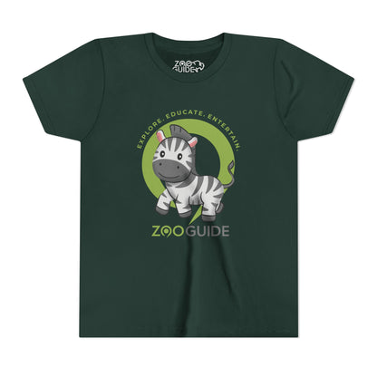 Zebra Prancing in Zoo Guide™ Waypoint Icon Youth Tee Shirt by Zoo Guide™