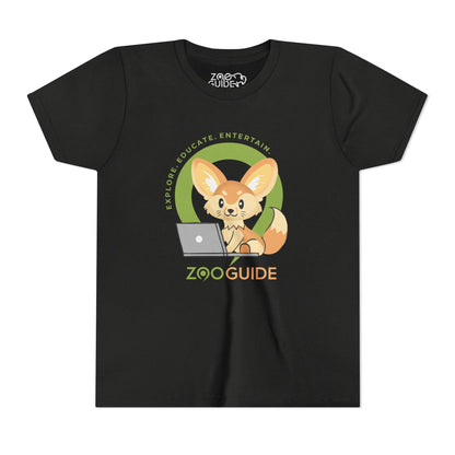 Fennec Fox on Laptop in Zoo Guide™ Waypoint Icon Youth Tee Shirt by Zoo Guide™